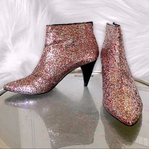 Rainbow Glitter Bootie Heels